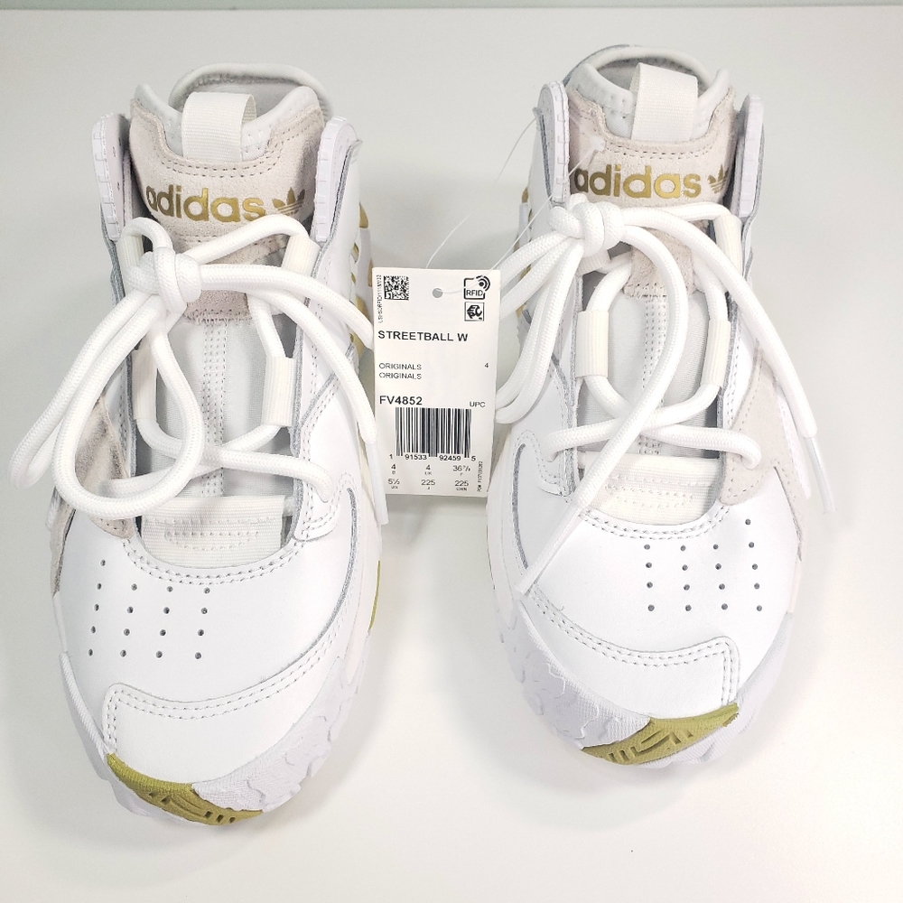 ADIDAS STREETBALL W FV4852 White Gold shoes sneakers Women 5.5 Youth 4Y - Picture 5 of 12